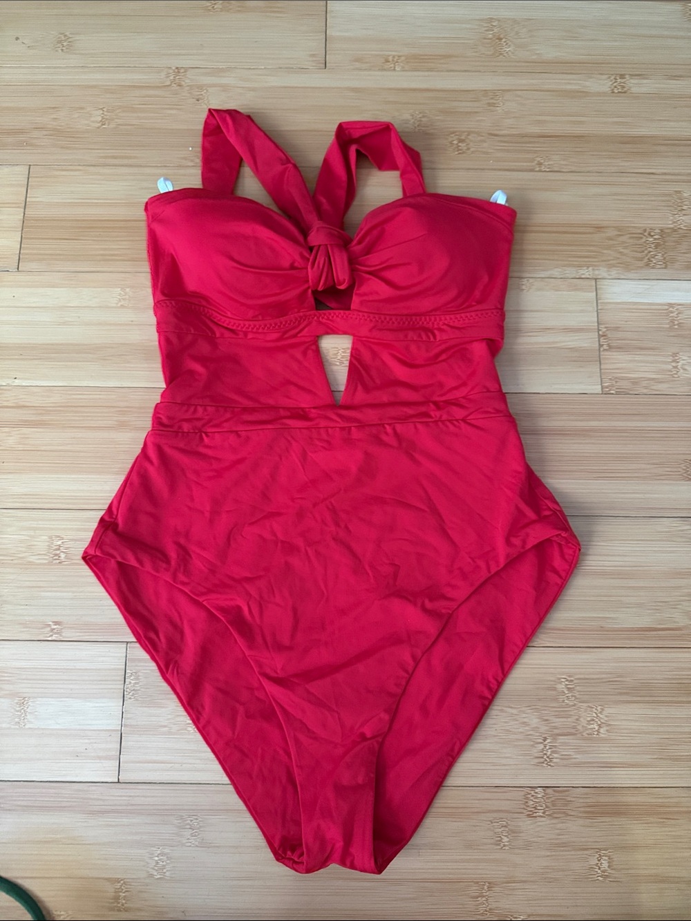 BECCA Red One-Piece Swimsuit with Front Knot and Cutout